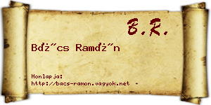 Bács Ramón névjegykártya